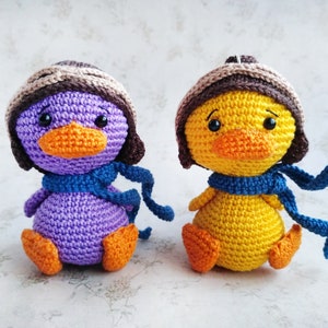 Crochet tiny duck cute gift car accessories Car hanging charm of rear view mirror keepsake for him image 3