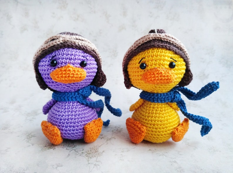 Crochet tiny duck cute gift car accessories Car hanging charm of rear view mirror keepsake for him image 3