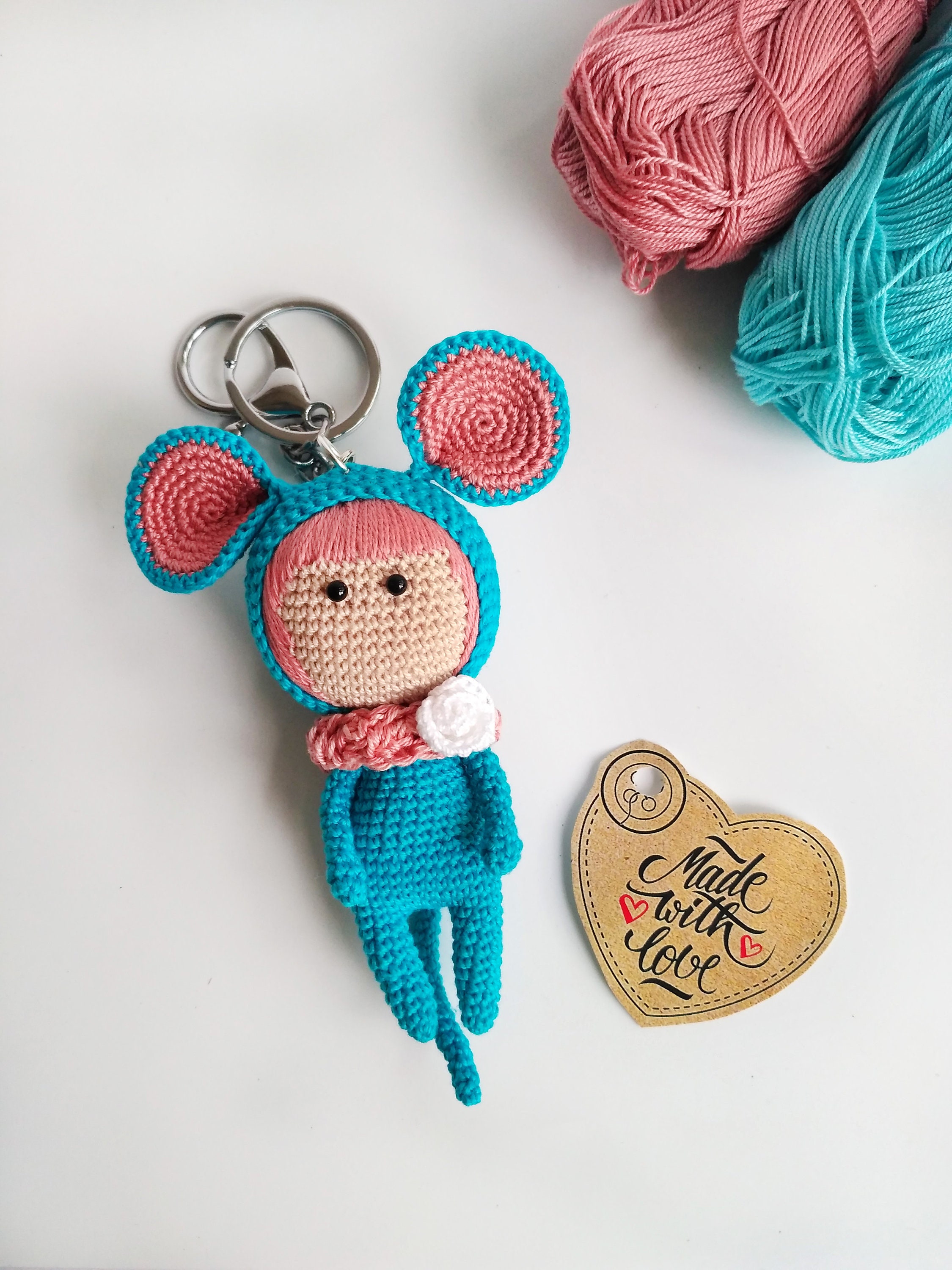 Crochet Doll Mouse Pattern PDF Cute Keychain DIY Kawaii | Etsy