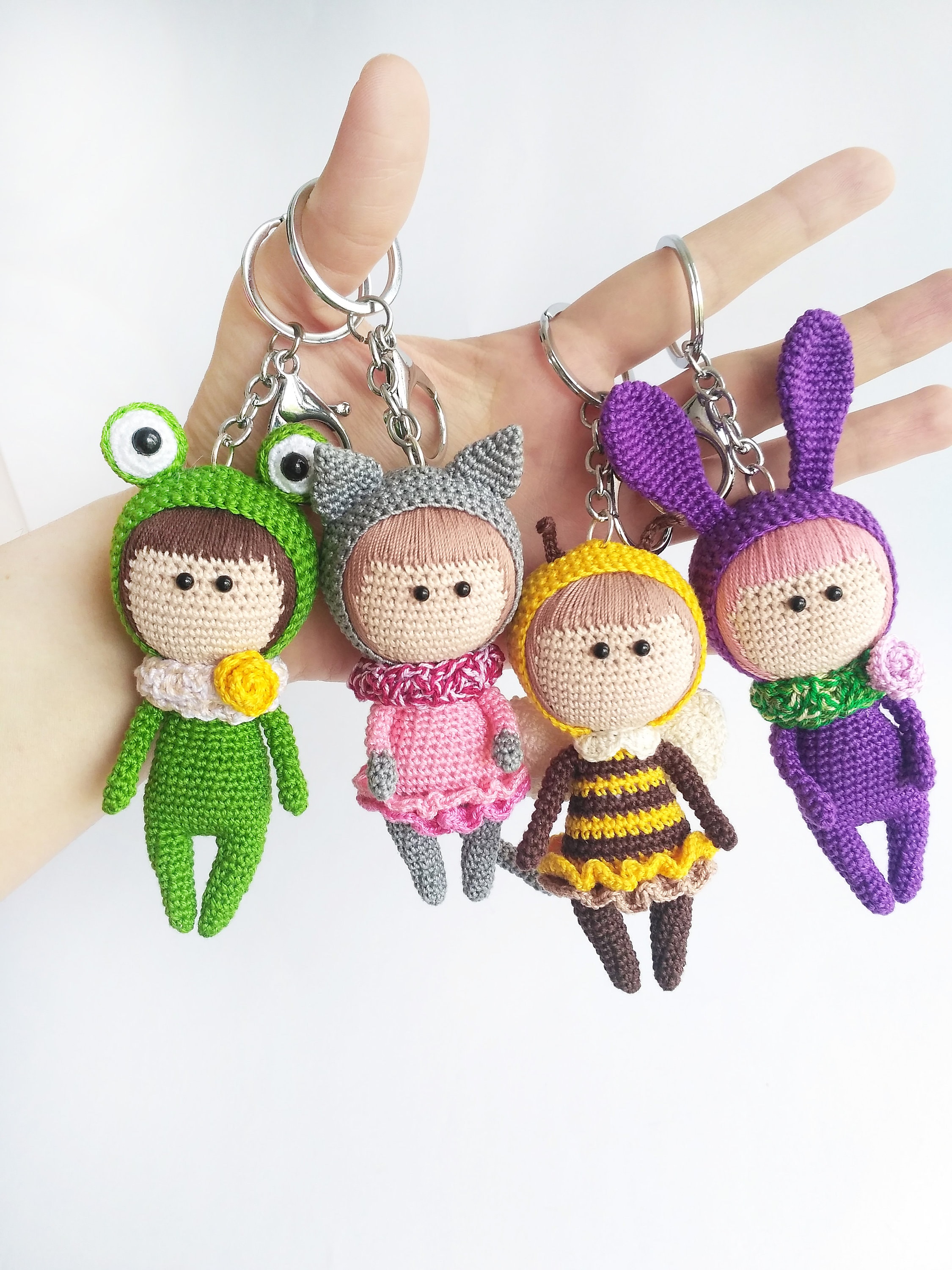 Cute keychain Crochet keychain Kawaii amigurumi doll | Etsy