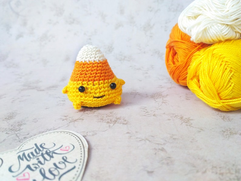 Halloween Decor Candy Corn Crochet Thanksgiving Keychain Etsy