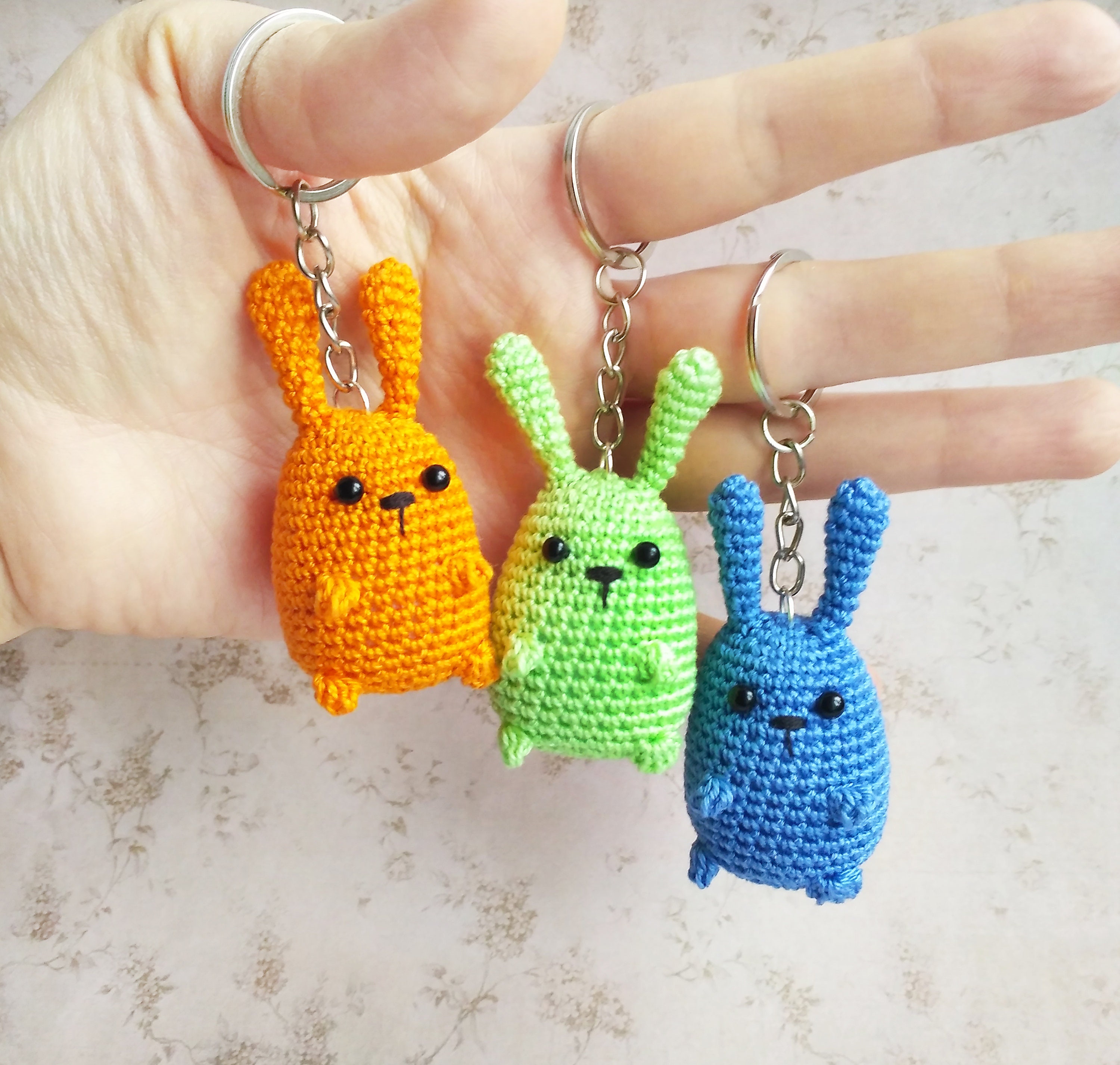 Little Bunny Keychain Crochet Pattern, Amigurumi Rabbit DIY, PDF ...