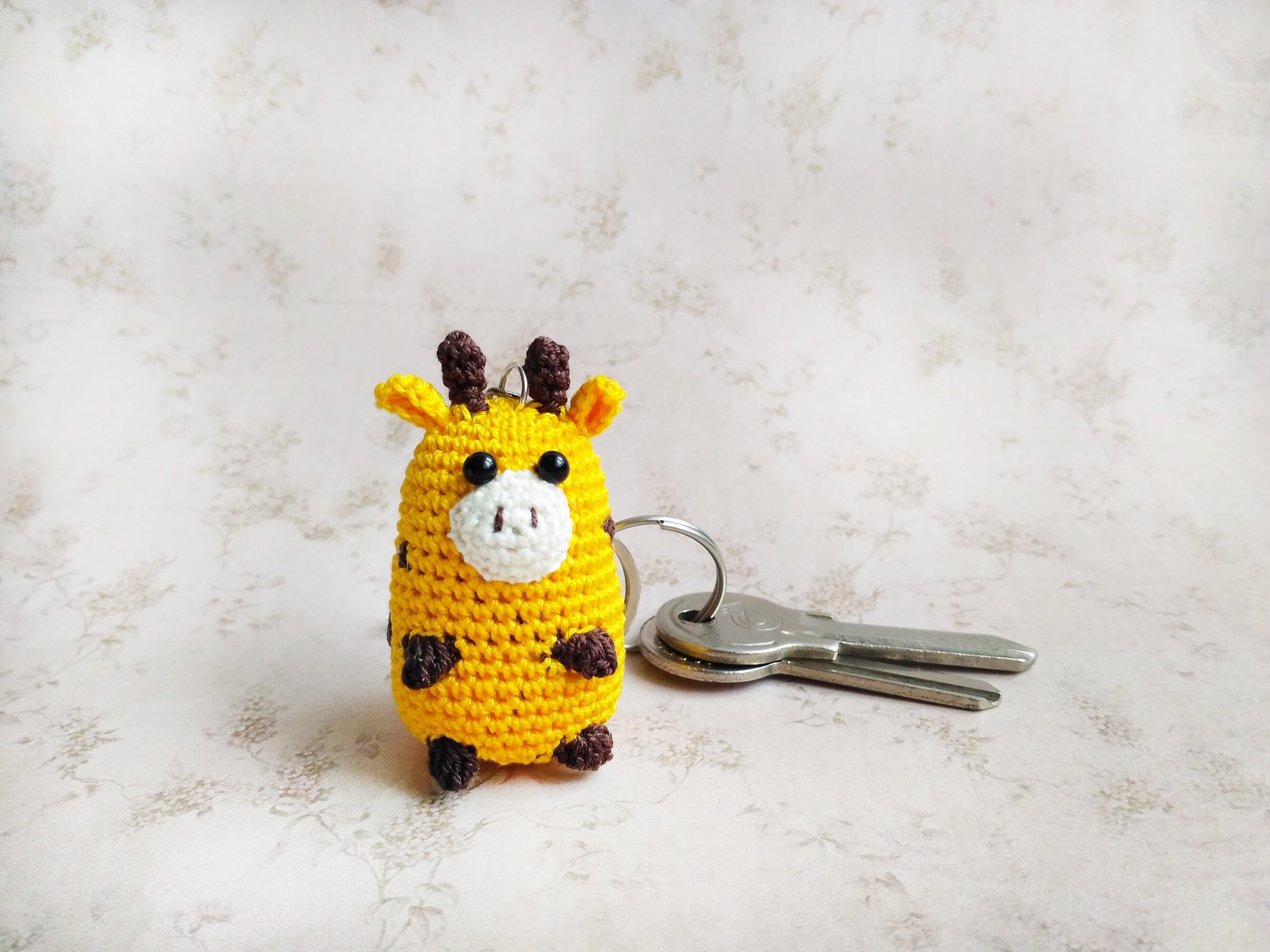 Crochet keychain tiny giraffe Cute gift accessories for Etsy