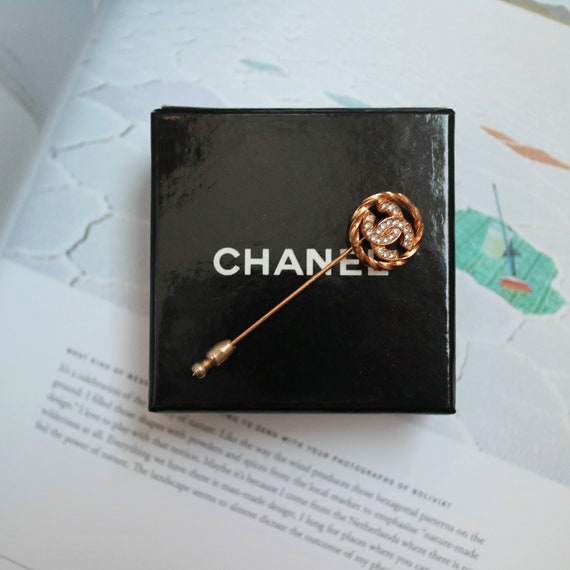 Vintage Authentic Chanel Logo Pin Brooch