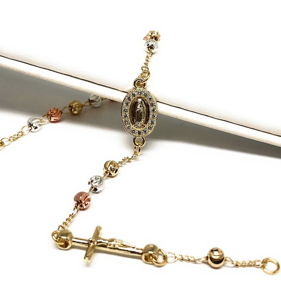Tri color rosary bracelet new arrivals