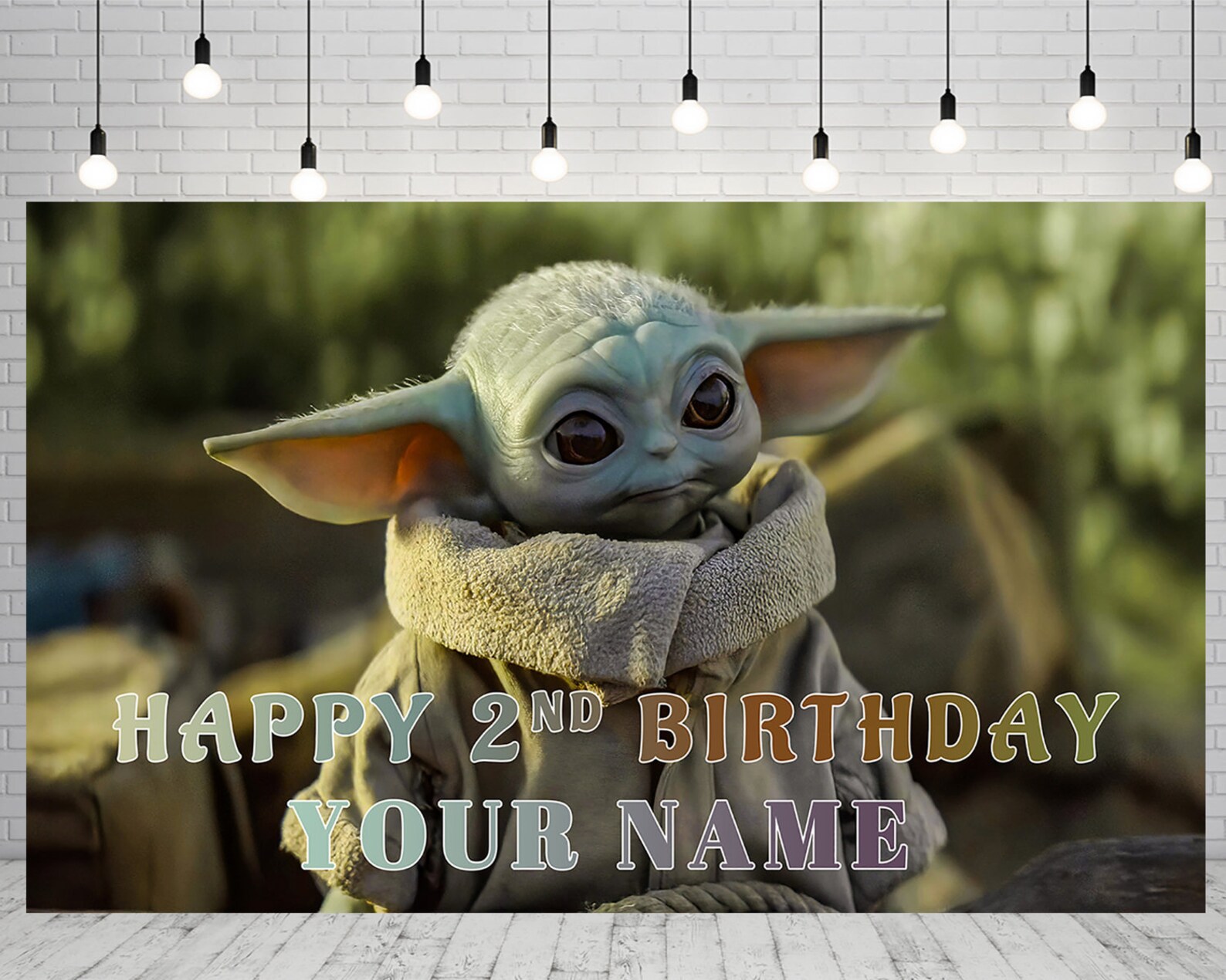 Baby Yoda Birthday Backdrop the Mandalorian Birthday Banner Etsy UK