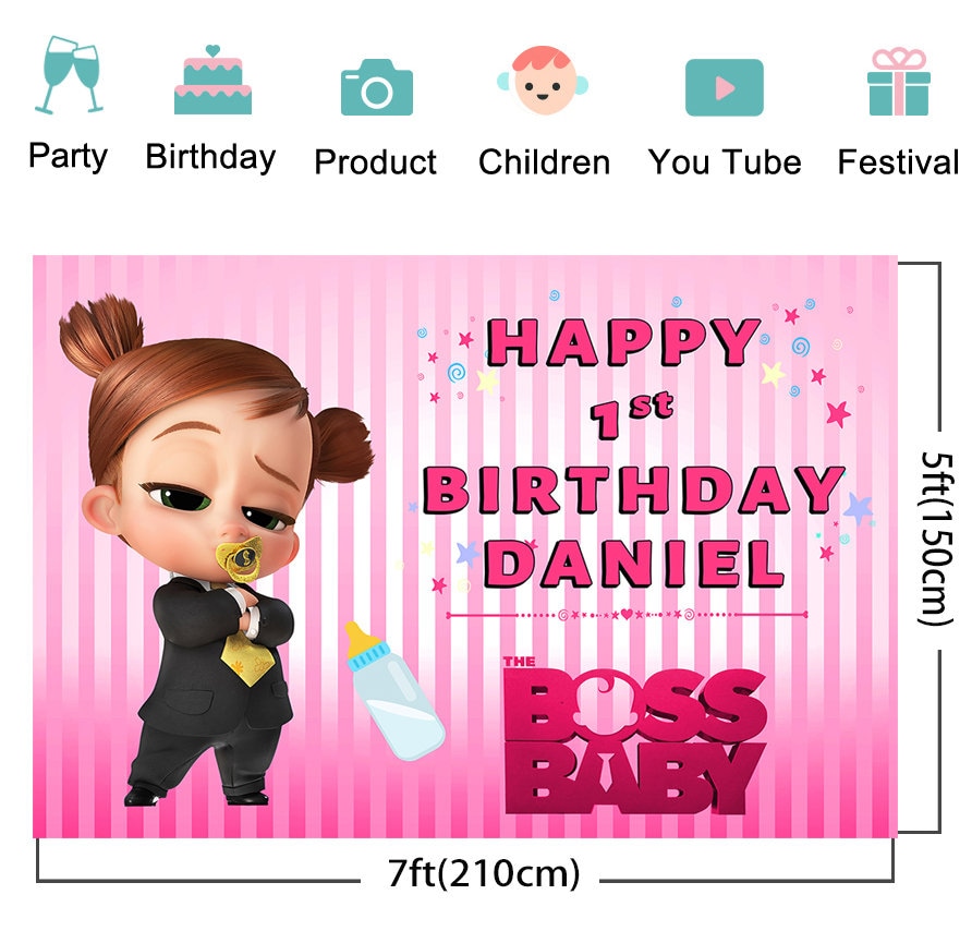 Boss Baby Backdrop for Girls Birthday Party Decorations Etsy Canada