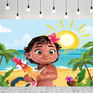 Tropical Photo Backgrounds Baby Moana Theme Baby Shower Etsy