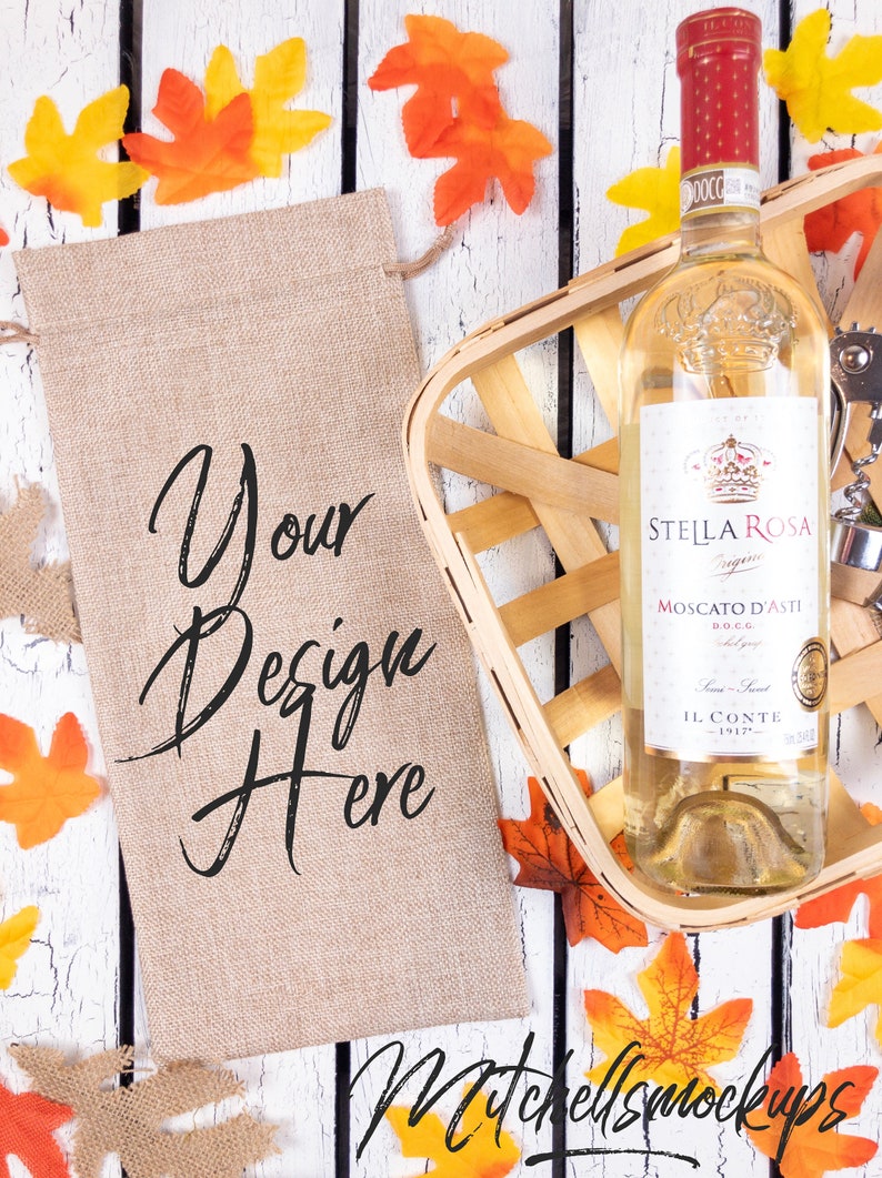 Download Wine Bag Mockup Fall Wine Bag Mockup Fall Mockup Fall Gift ...