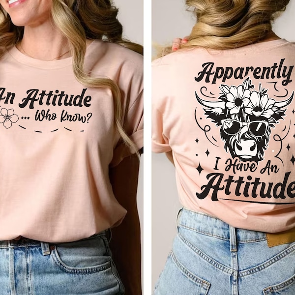 Apparently I Have an Attitude Svg Highland Cow Svg Western Cow Png Hairy Cow Svg Sassy Cowgirl Cowboy Svg Funny Adult Humor Highland Cow SVG