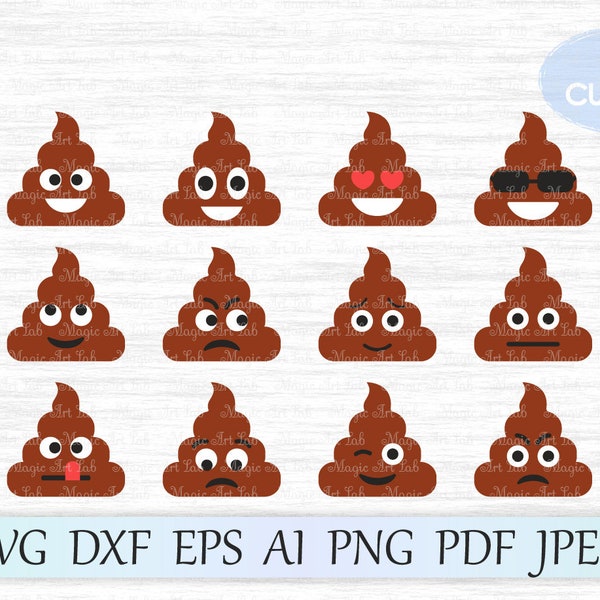 Poop Emoji Svg, Poop Svg, Emoji Svg, Gag Gift Instant Download Poop Emoji Png, Poop Emoji Design Silhouette Poo Emoji Cut File