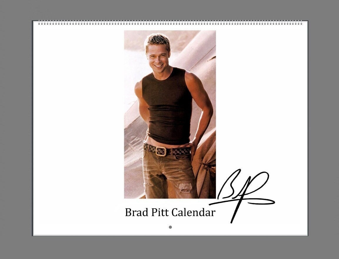 Pitt Christmas Break 2022 Brad Pitt Wall Calendar 2022 With His Signature And Quotes | Etsy