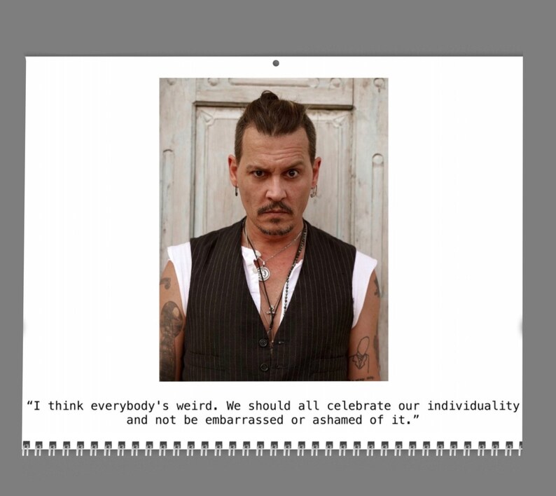 Johnny Depp Wall Calendar 2023 With His Signature And Quotes Etsy