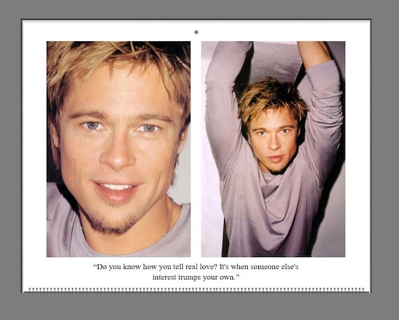 Pitt Christmas Break 2022 Brad Pitt Wall Calendar 2022 With His Signature And Quotes | Etsy