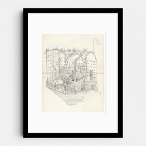 Sforza's Castle, Milan, Italy - Medieval Architecture drawing