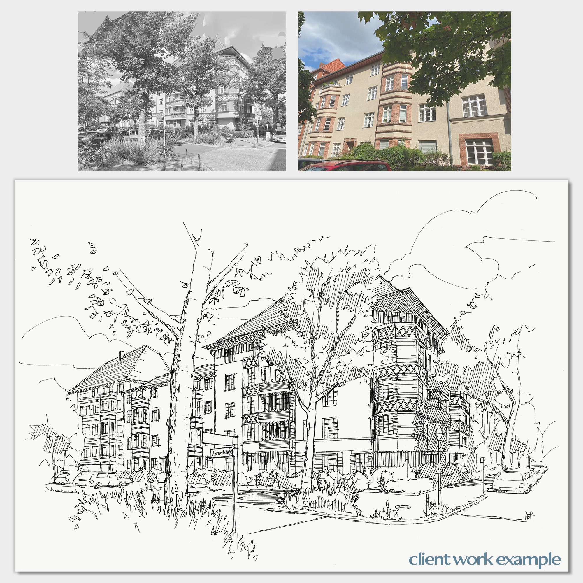 Custom Pen and Ink Drawing | Childhood Home Gift | House Portrait ...