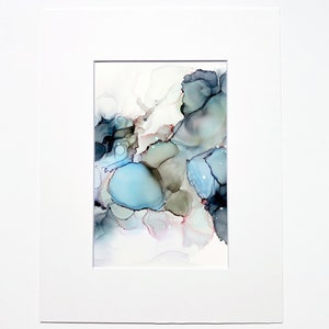 Abstract Alcohol Ink Art: 6x9 Original Painting with Mat