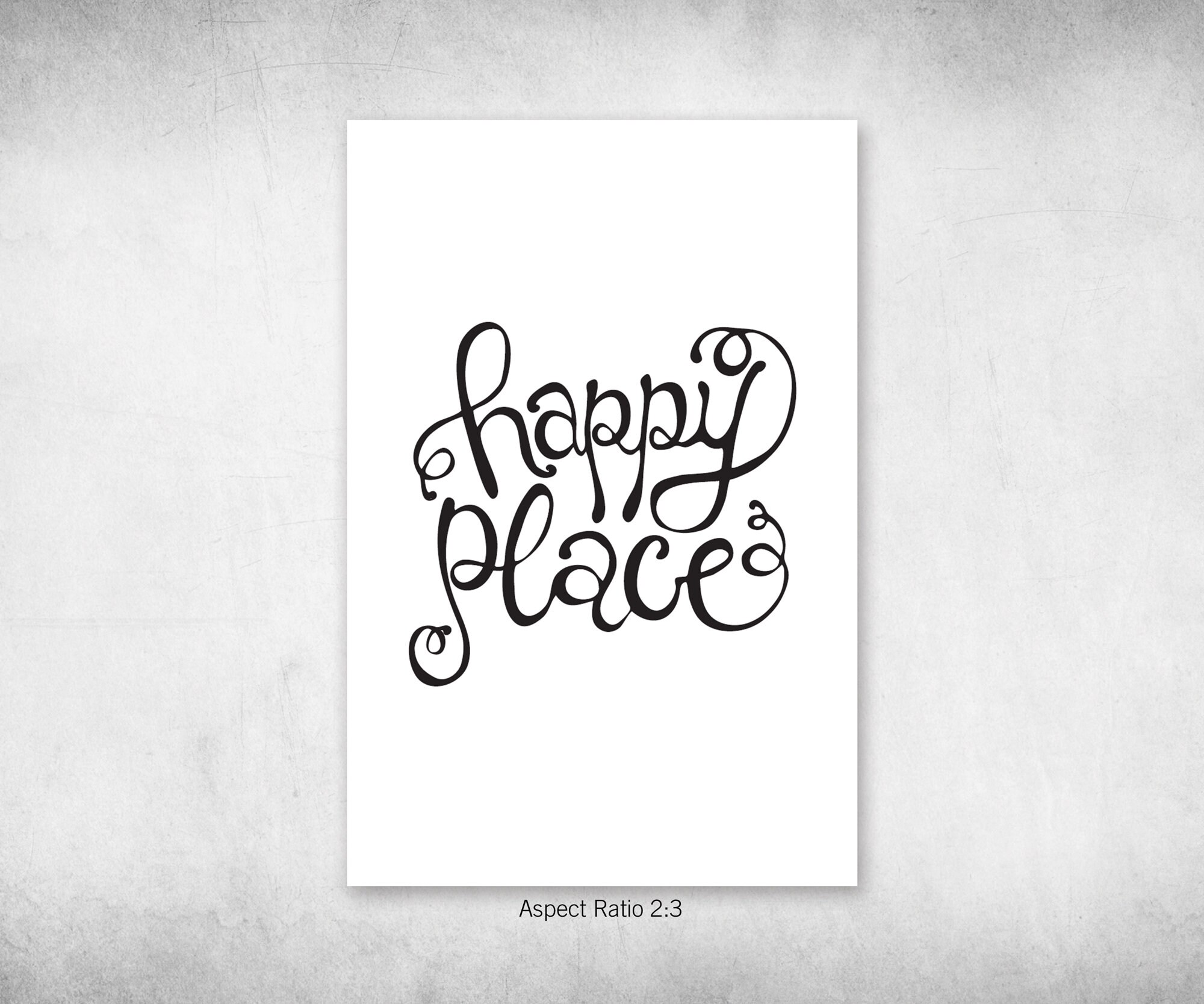 Happy Place HandLettered Digital Download Word Art Etsy