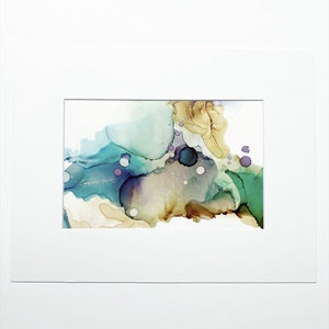 Abstract Alcohol Ink Art: Playful Modern Painting (6x9 with 10x13 Mat)