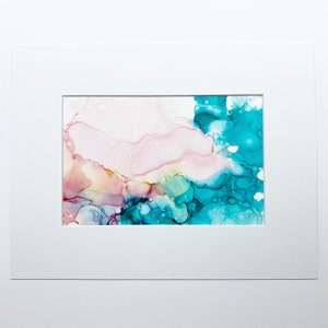 Underwater Alcohol Ink Painting: 6x9 Abstract Seascape Art