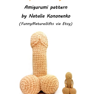 Crochet penis pillow and toy Mature amigurumi pattern for beginner image 2