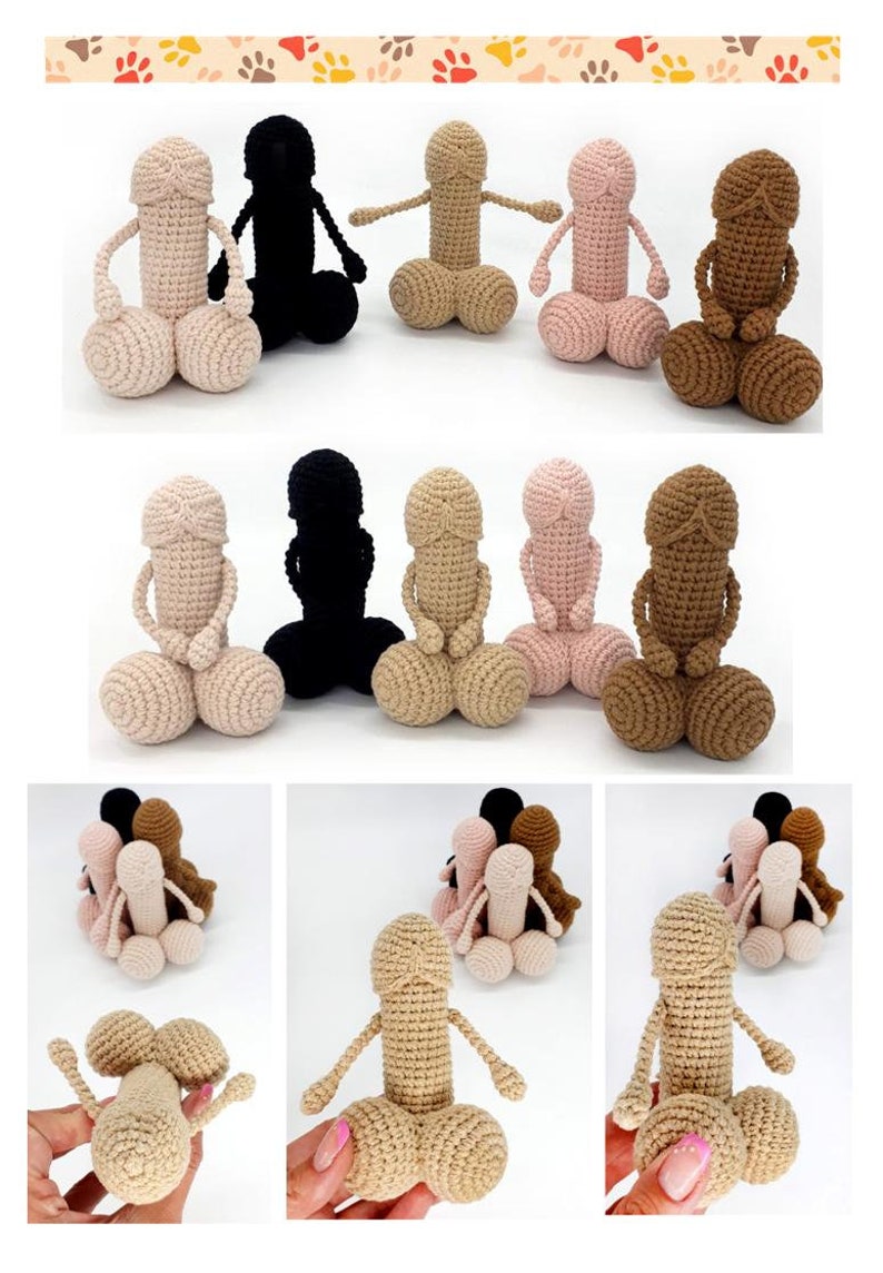 Crochet penis pillow and toy Mature amigurumi pattern for beginner image 8