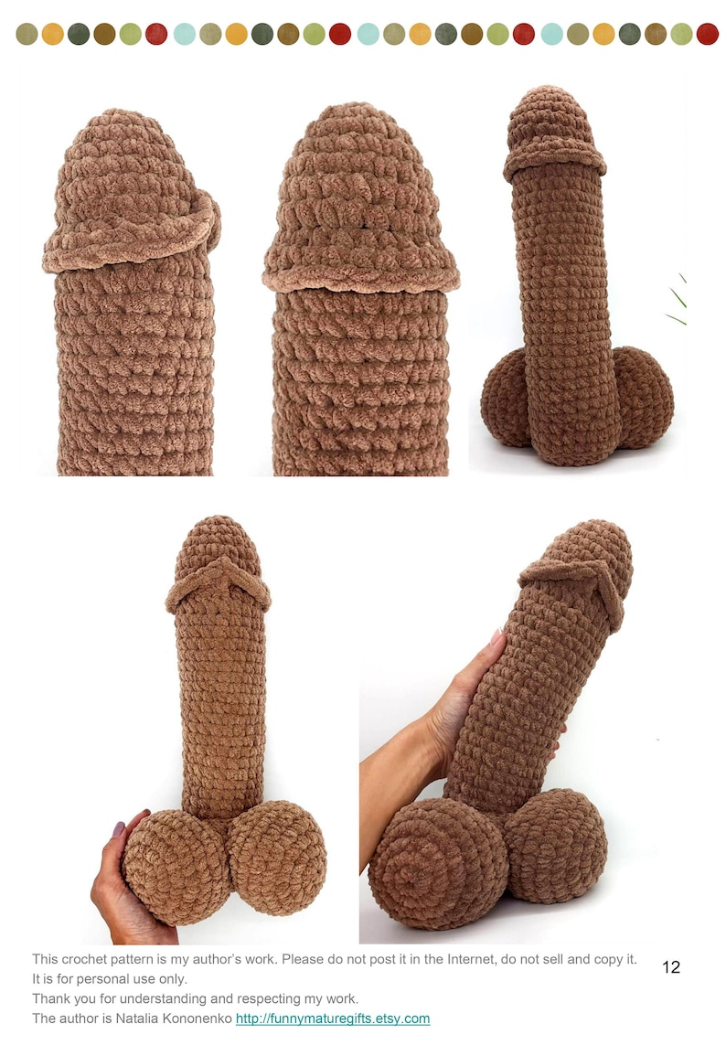 Cojín de ganchillo para pene patrón Amigurumi para principiantes Regalo divertido para maduros imagen 10