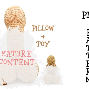 Crochet penis pillow and toy Mature amigurumi pattern for beginner image 1