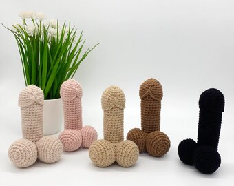 Crochet penis Funny mature gift for her Bachelorette party favors Hen party decorations Adult XXX decor Naughty husband gift For boyfriend