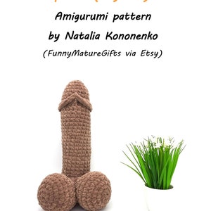 Cojín de ganchillo para pene patrón Amigurumi para principiantes Regalo divertido para maduros imagen 4