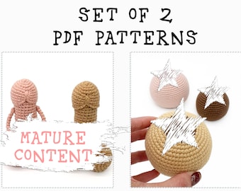 Patrón Amigurumi para principiantes Crochet pene y tetas Pdf fototutorial