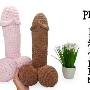 Cojín de ganchillo para pene patrón Amigurumi para principiantes Regalo divertido para maduros imagen 2