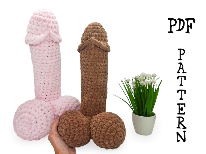 Cojín de ganchillo para pene patrón Amigurumi para principiantes Regalo divertido para maduros imagen 2