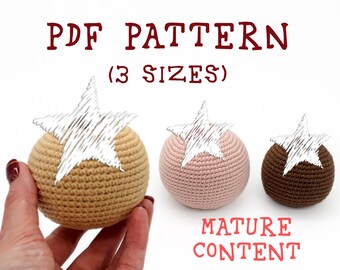 Patrón Amigurumi para principiantes, pechos de ganchillo, pelota para aliviar el estrés, modelo anatómico para enseñanza de lactancia