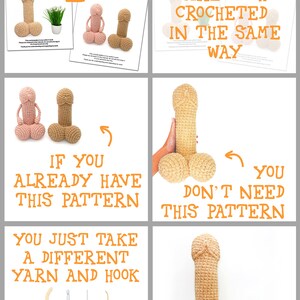 Crochet penis pillow and toy Mature amigurumi pattern for beginner image 4