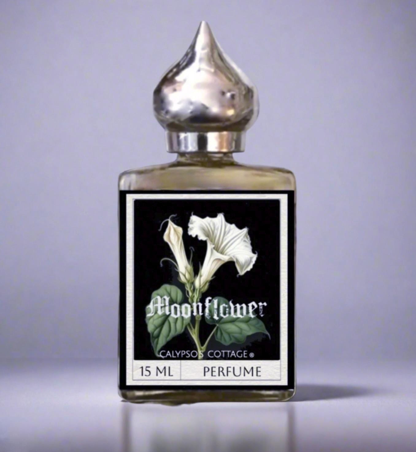 Moonflower Perfume- Night Florals, Green Fern, Violet - Indie Fragrance- Victorian Gothic