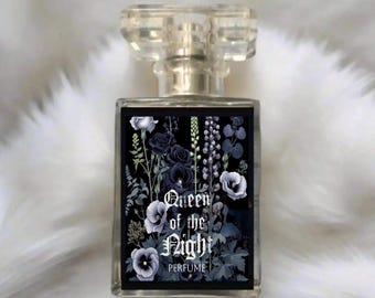 Queen of the Night Perfume: Dark Currant, Black Rose, Moonflower - Gothic Floral
