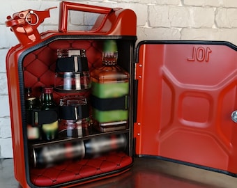Minibar Jerry Can, mueble bar portátil para bebidas, set de regalo de Navidad