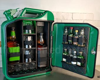 Minibar en garrafa de 20 litros, mueble bar portátil de viaje, set de regalo para hombre, mueble bar, decoración para cueva de hombre