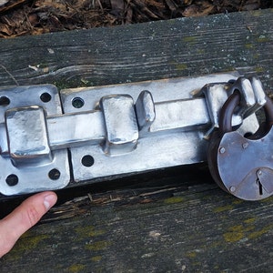 Schieberiegel Türriegel, handgeschmiedet Schrank fangen Scheunentor Schuppenschloss rustikale antike Möbel Schmiedeeisen Dekor Schrank Finger Schwarz Metall