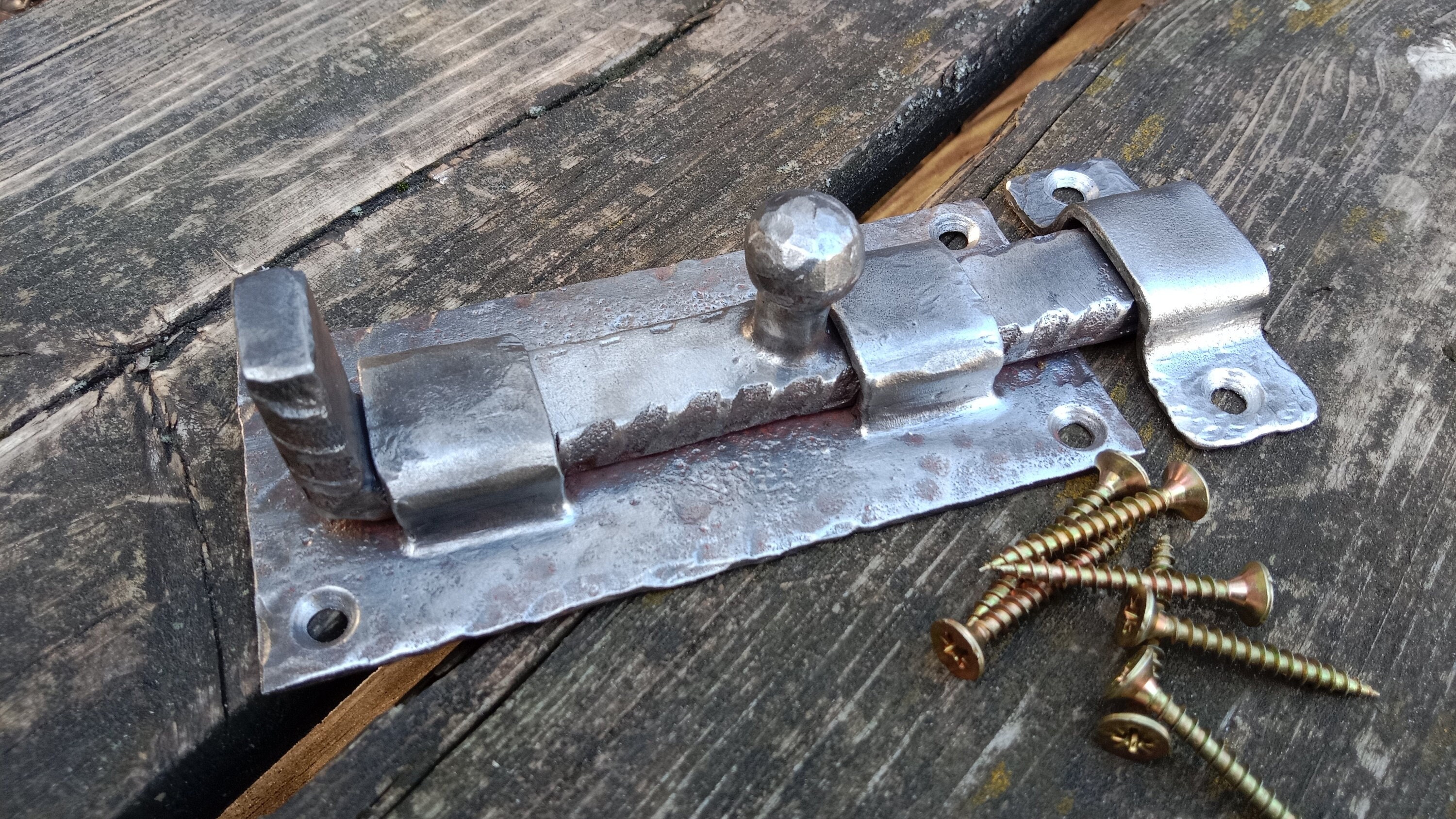 BLACK ANTIQUE Rustic Cast Iron Vintage Cabin Hook and Eye Door Latch Lock  Holder 
