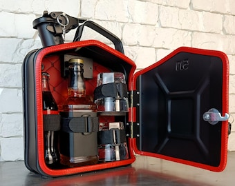 Set de regalo navideño, minibar portátil con bidón de gasolina, bar portátil
