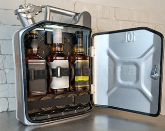 Minibar Jerry Can, mueble bar portátil para bebidas, set de regalo de Navidad