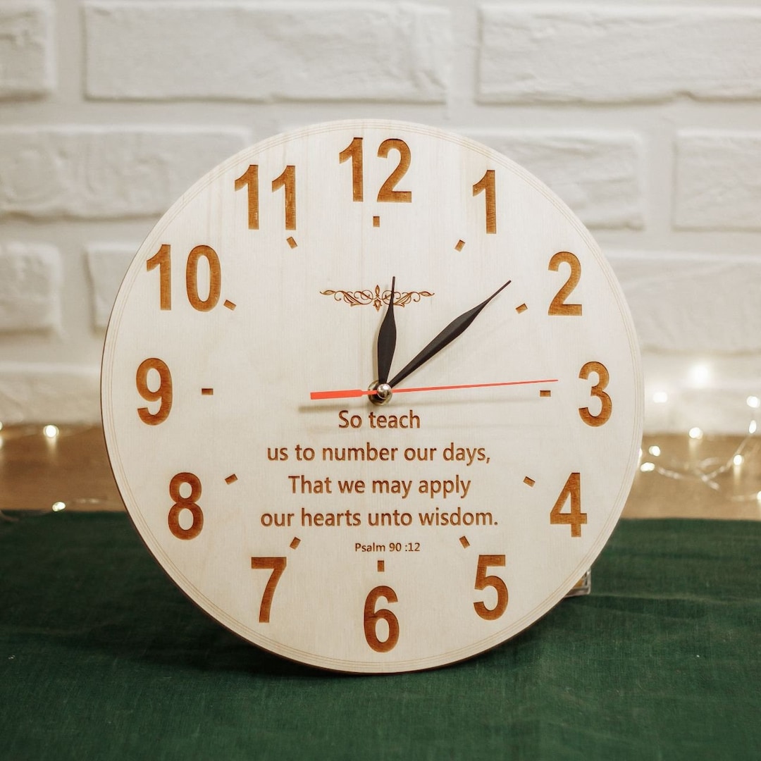 Christian Wall Clock Scripture Wall Clock Christian Decor Etsy