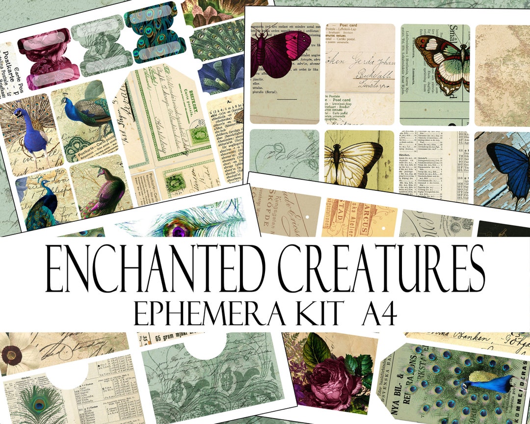 ENCHANTED CREATURES Digital Ephemera Kit for Junk Journals Etc - Etsy