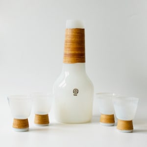 Jacob Bang pour Kastrup-Holmegaard, Carafe à alcool et verres, 1957