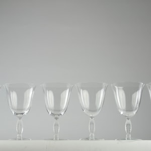 Lalique After René Lalique | Six Fontainebleau Red Wine Glasses | Luxury Crystalware France 1950s