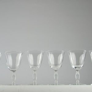 Lalique After René Lalique | Six Fontainebleau White Wine Glasses | Luxury Crystalware France 1950s