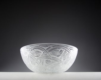 Lalique France, cuenco "Finches", años 80