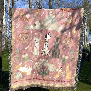 Custom Blanket for Pet Lovers Cat and Dog Woven Throw Tapestry ...